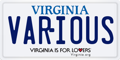 VA license plate VARIOUS