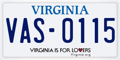 VA license plate VAS0115