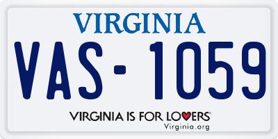 VA license plate VAS1059