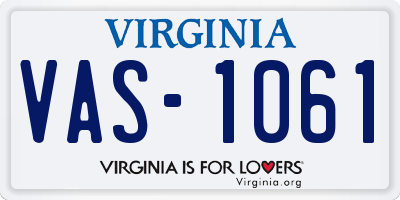 VA license plate VAS1061