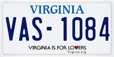 VA license plate VAS1084