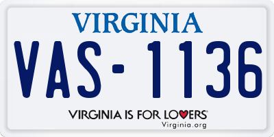 VA license plate VAS1136