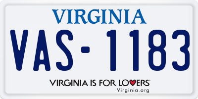VA license plate VAS1183