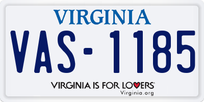 VA license plate VAS1185