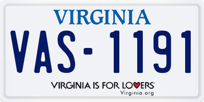 VA license plate VAS1191