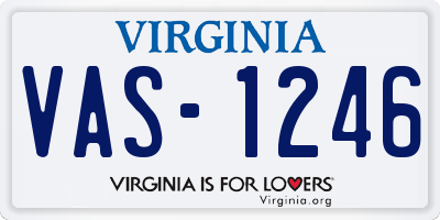 VA license plate VAS1246