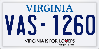 VA license plate VAS1260