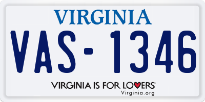 VA license plate VAS1346
