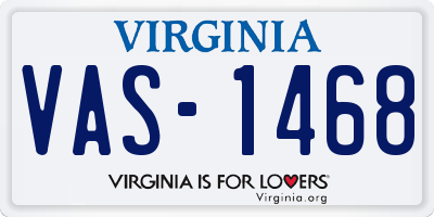 VA license plate VAS1468
