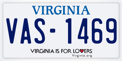 VA license plate VAS1469