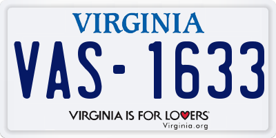 VA license plate VAS1633