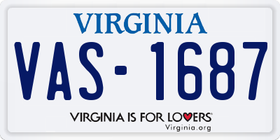 VA license plate VAS1687