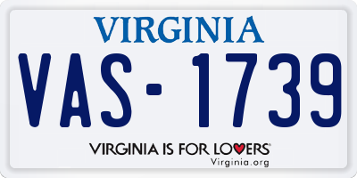 VA license plate VAS1739