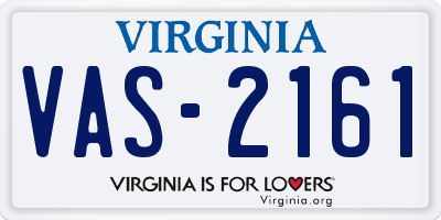 VA license plate VAS2161