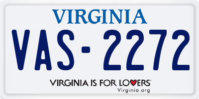 VA license plate VAS2272