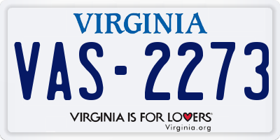 VA license plate VAS2273