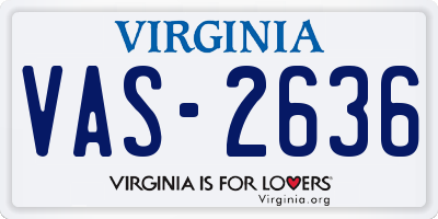 VA license plate VAS2636