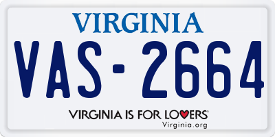 VA license plate VAS2664