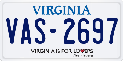 VA license plate VAS2697