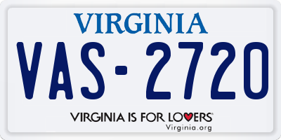 VA license plate VAS2720