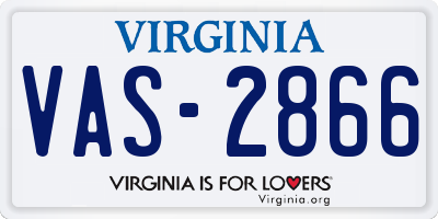 VA license plate VAS2866
