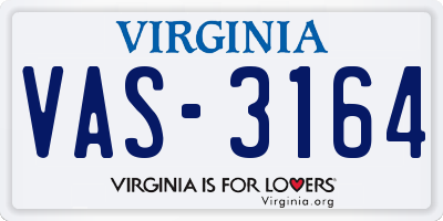 VA license plate VAS3164