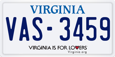 VA license plate VAS3459