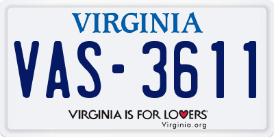VA license plate VAS3611