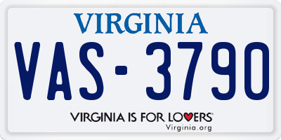 VA license plate VAS3790