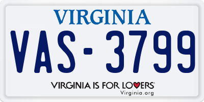 VA license plate VAS3799