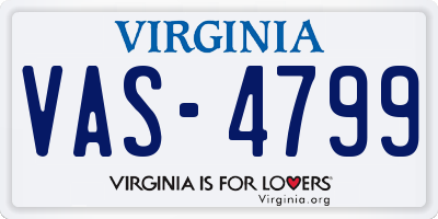 VA license plate VAS4799