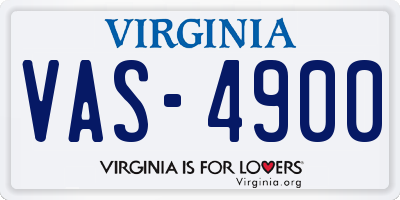 VA license plate VAS4900