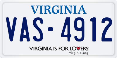 VA license plate VAS4912