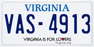 VA license plate VAS4913