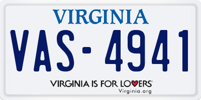 VA license plate VAS4941