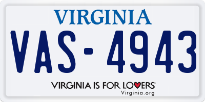 VA license plate VAS4943