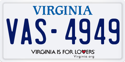 VA license plate VAS4949