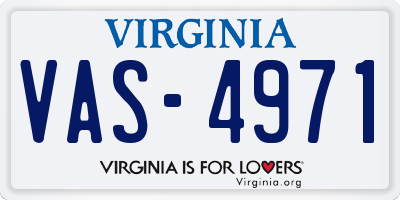 VA license plate VAS4971