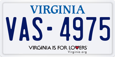 VA license plate VAS4975