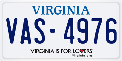 VA license plate VAS4976