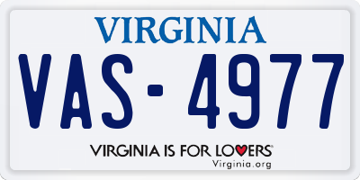 VA license plate VAS4977