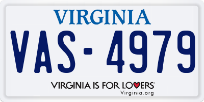 VA license plate VAS4979