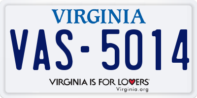 VA license plate VAS5014