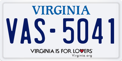 VA license plate VAS5041