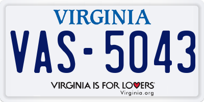 VA license plate VAS5043