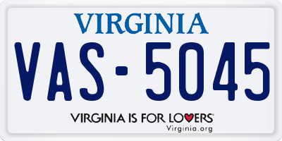 VA license plate VAS5045