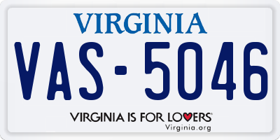 VA license plate VAS5046