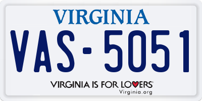 VA license plate VAS5051