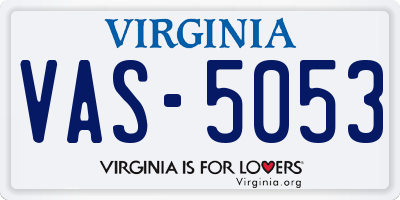 VA license plate VAS5053