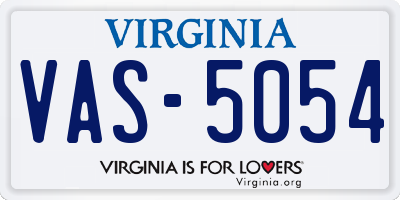 VA license plate VAS5054